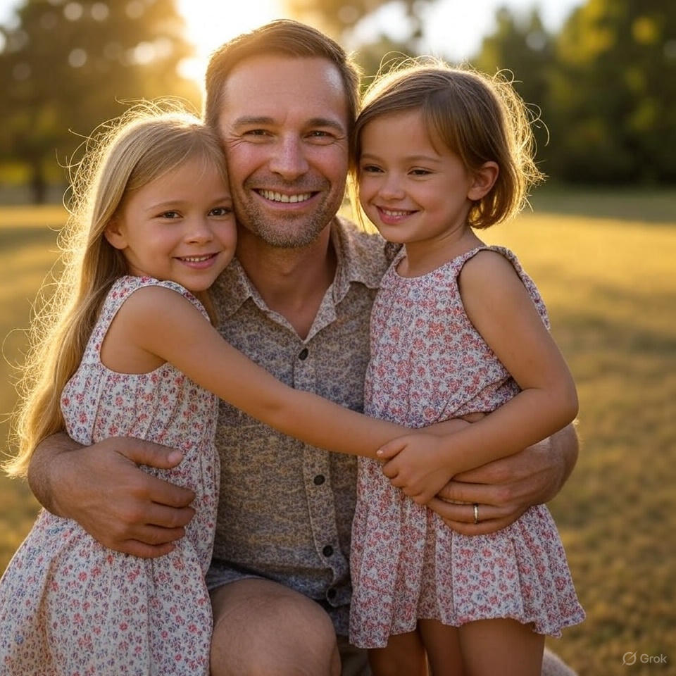 A father and young child hugging outdoors, symbolizing the importance of maintaining their relationship through family court proceedings